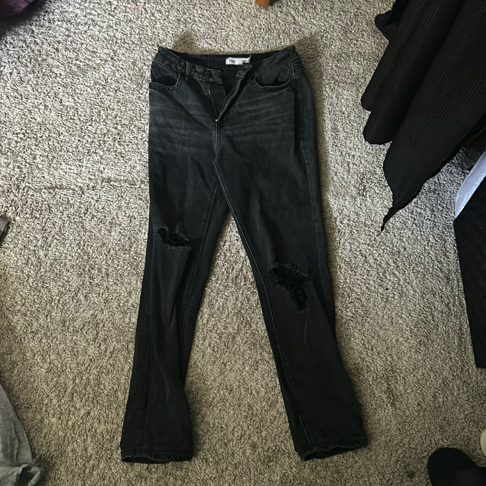 Black ripped mom jeans. Size 3